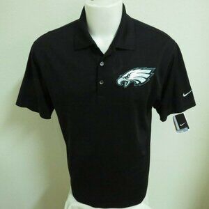 New L-3XL EAGLES Black Nike Dri-Fit Men's #02G Polo Shirt